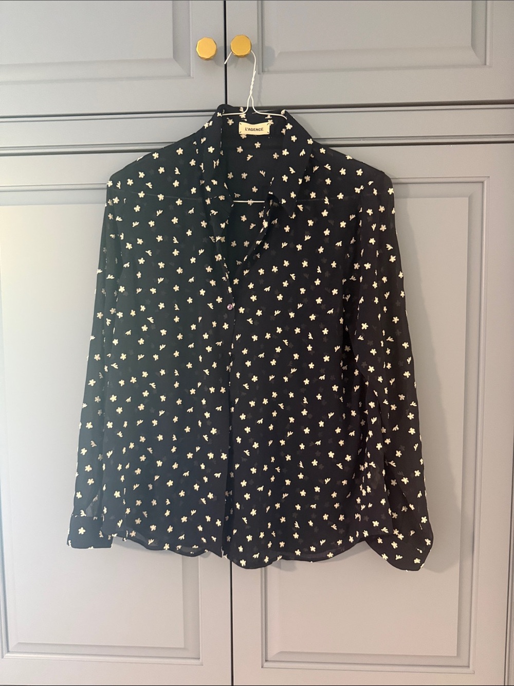 L’agence sheer textured blouse